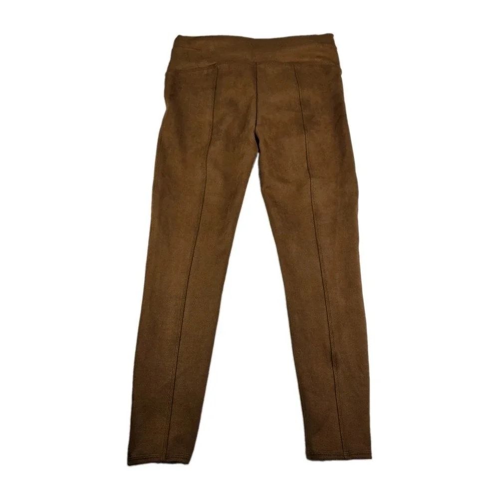 Spanx Pants Womens Size XL Brown Faux Suede Leggings 20322R